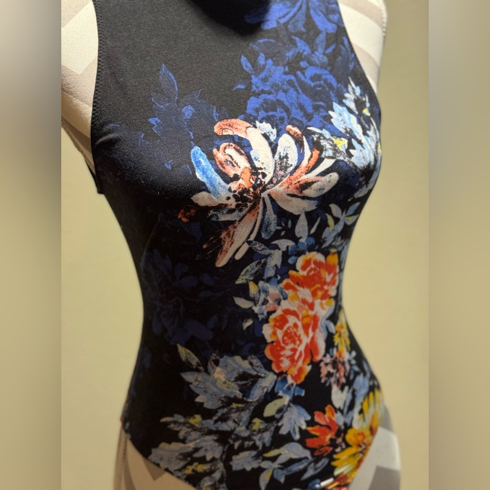 Free People Floral Print Body Suit, Size XS